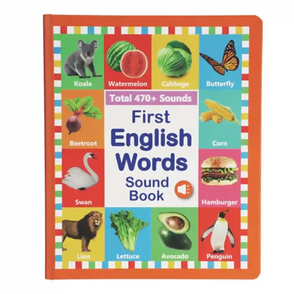 (كتاب صوتي   للتعليم المبكر للأطفال بورق مغطى مخصص (لإنجليزية